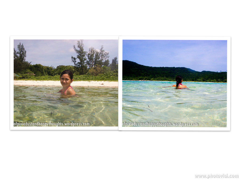 the comparison of the pretty & not-so-pretty areas of Anguib beach. L: Php20 entrance fee; R: Php500 entrance fee